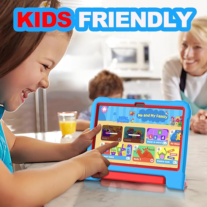 YIHE Kids Case for Samsung Galaxy Tab A11 Plus 2025 & A9 Plus 2023 11 Inch, Shockproof Handle Stand Cover with Built-in Screen Protector, Blue&Red
