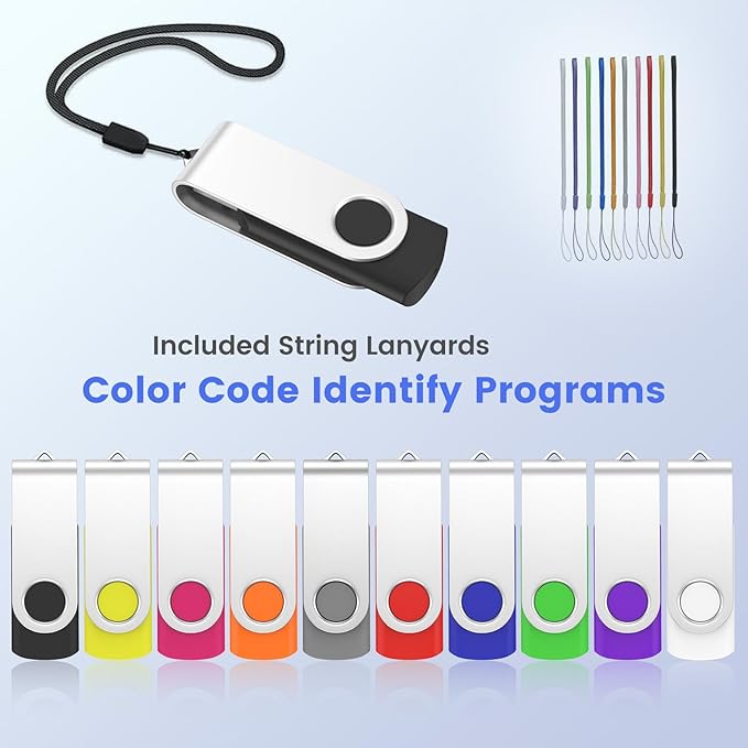 (Not 128GB) 128MB Flash Drives 20 Pack, ABLAZE USB 2.0 Thumb Drive Bulk with Lanyards Swivel Memory Stick Bulk U Disk Pendrive USB Pack (Mixcolors)