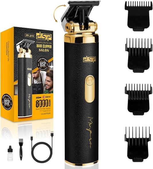 DSP Hair Trimmer for Men, Cordless Beard Trimmer, Adjustable Head Angle, Beard Edger, Grooming Cutting Kit, Ceramic Blade, Plug and Play