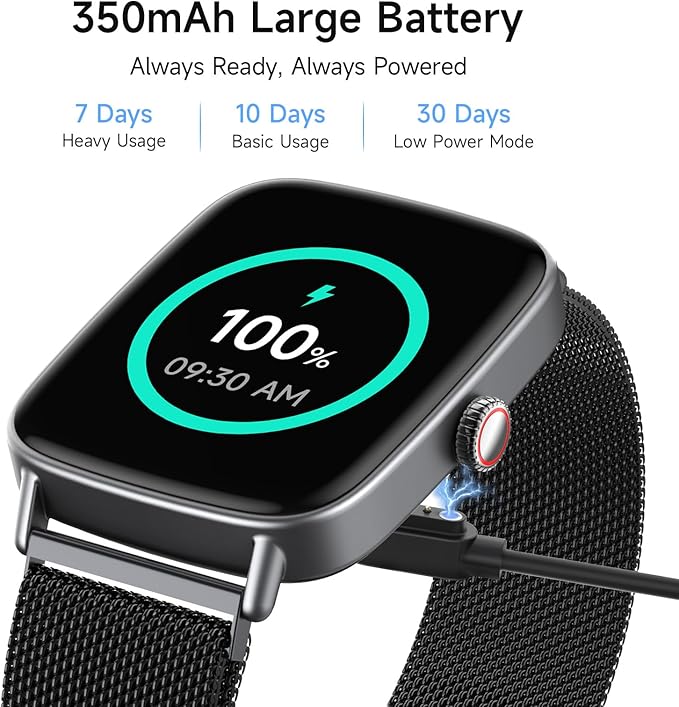 Smart Watch for Women, 1.85" HD Smartwatch Compatible iPhone/Samsung/Android (Answer/Make Calls), 100+ Sport Modes Fitness Tracker with Heart Rate/Sleep/SpO2 Monitor, IP68 Waterproof, Metal Band