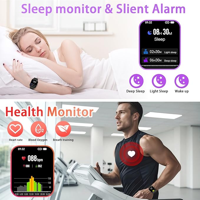 Smart Watch for Women Men Fitness: Waterproof Make Answer Call Digital Mens Watches Running Pedometer Smartwatch for Android Phone iPhone Samsung Compatible Heart Rate Monitor SpO2 Step Tracker