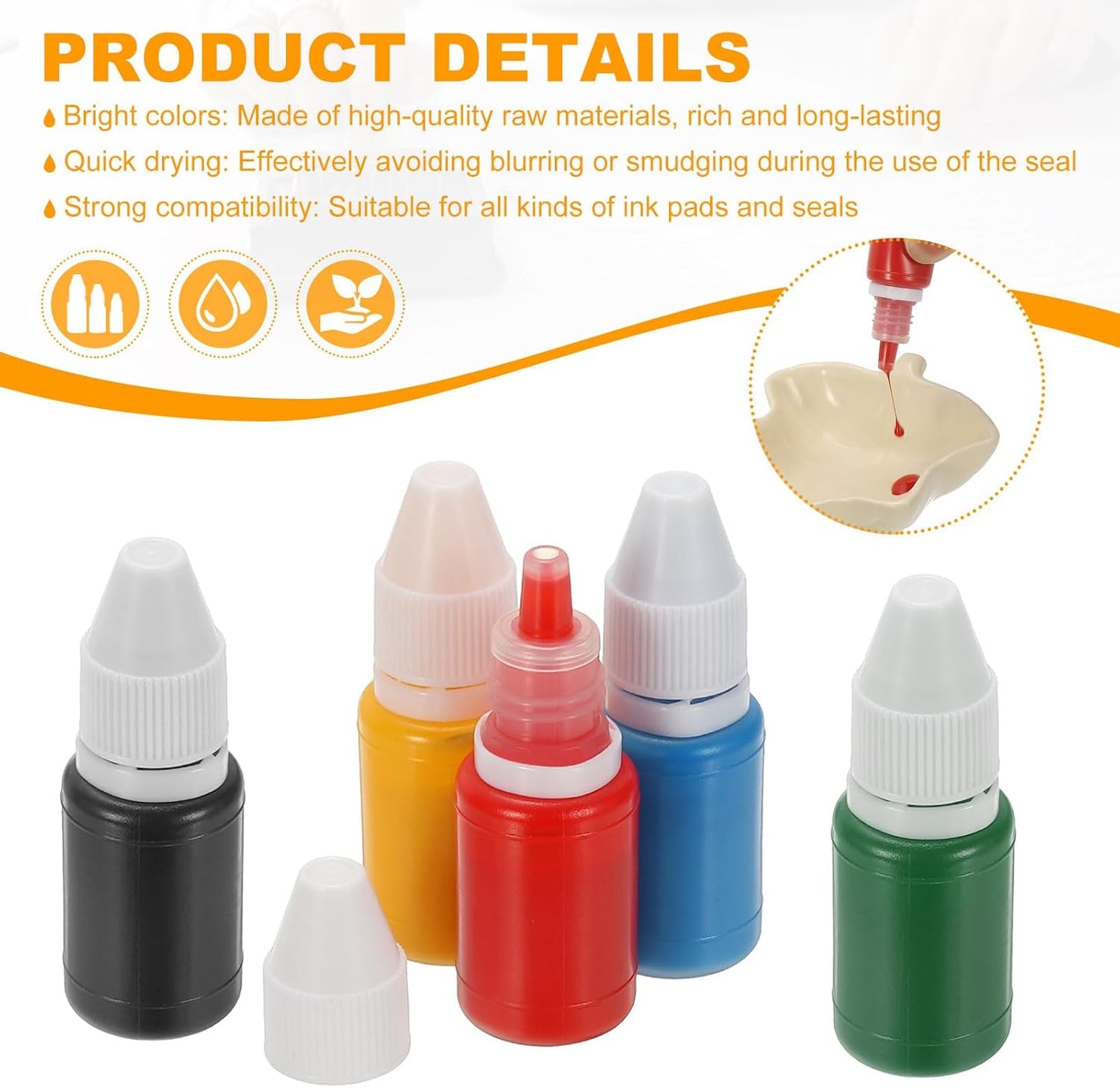 PATIKIL 0.33oz Refill Ink for Stamps and Ink Pads, 12Pcs 10ml Stamp Pad Ink Refill for Office Stamp Self Inking Stamp Date Stamp Scrapbooking, Green
