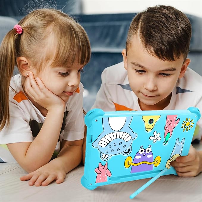Kids Tablet 7 inch Tablets for Kids, 32GB Android Toddler Tablet with Case Included, WiFi, Bluetooth, IPS Screen, Parental Control, GMS Educational Children's Learning Tablets for Boys Girls (Blue)