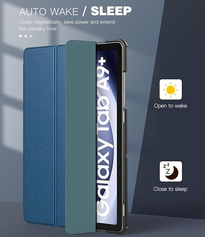 TiMOVO Case for Samsung Galaxy Tab A9+/A9 Plus 11 Inch 2023, Slim Lightweight Stand Hard Back Shell Protective Cover for Galaxy Tab A9+ Tablet SM-X210/X216/X218, Auto Wake/Sleep, Peacock Blue