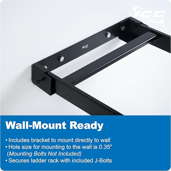 ICC Cable Runway Ladder Rack System – 16-Gauge Steel, Overhead Cable Management for Data Centers, Telecom Rooms, and IT Networks, Made in USA, Parent (5 FT, Rack-to-Wall Kit, 2 Pack)