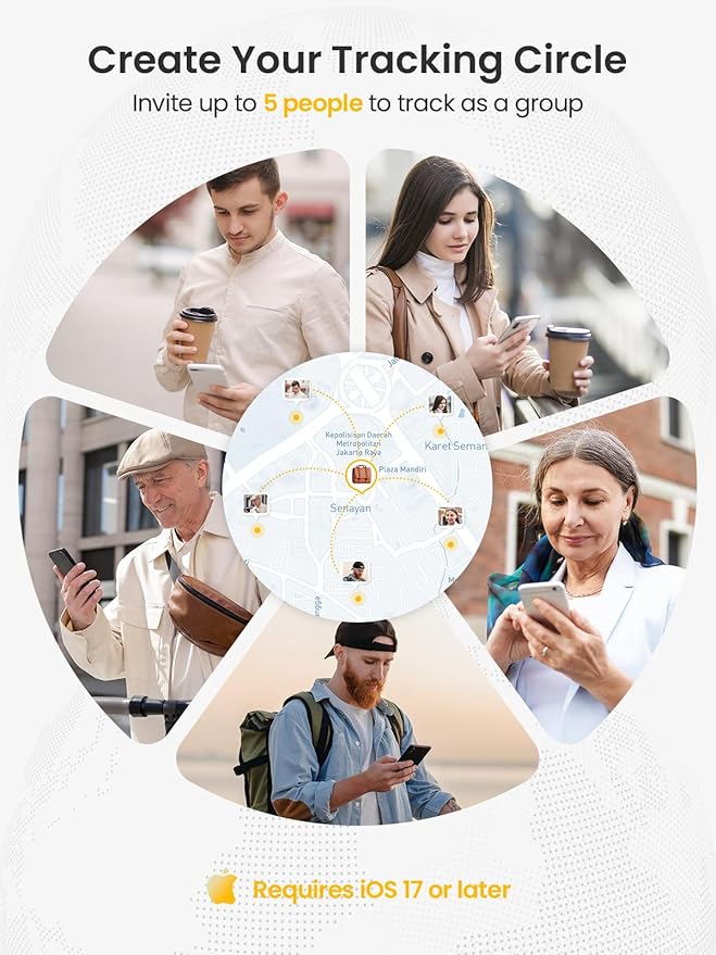 Wallet Tracker Card – Works with Apple Find My [Apple MFi Certified, iOS Only], Slim 1.65mm Bluetooth Item Finder, IP68 Waterproof, Wireless Rechargeable GPS Locator for Wallet, Keys & Luggage