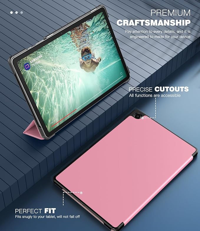 TiMOVO Case for Samsung Galaxy Tab A9+/A9 Plus 11 Inch 2023, Slim Lightweight Stand Hard Back Shell Protective Cover for Galaxy Tab A9+ Tablet SM-X210/X216/X218, Auto Wake/Sleep, Fondant Pink