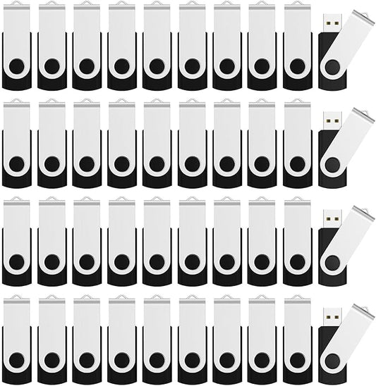 Aiibe 4GB Flash Drive 100 Pack 4GB USB Flash Drive Bulk Thumb Drive USB 2.0 Memory Stick USB Drive Wholesale, Black