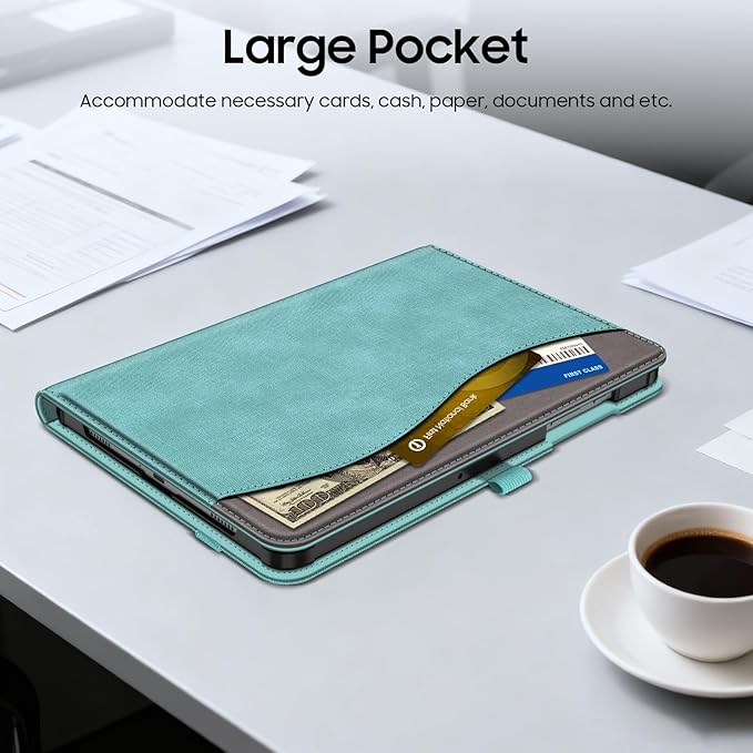 Fintie Case for Samsung Galaxy Tab A9 Plus/A9+ 5G 11 Inch 2023 Model (SM-X210/X216/X218), Multi-Angle Viewing Smart Stand Back Cover with Pocket Auto Wake/Sleep, Turquoise