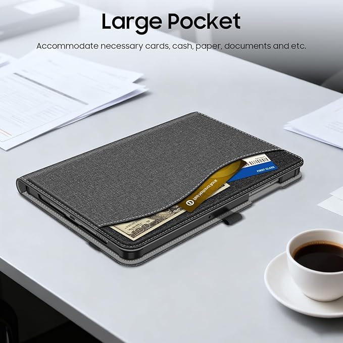 Fintie Case for Samsung Galaxy Tab A9 Plus/A9+ 5G 11 Inch 2023 Model (SM-X210/X216/X218), Multi-Angle Viewing Smart Stand Back Cover with Pocket Auto Wake/Sleep, Gray/Black