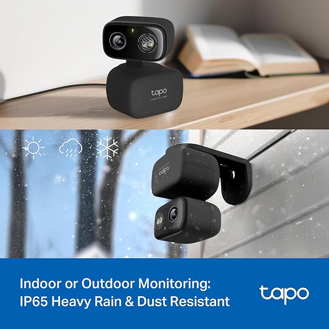 Tapo 2K 3MP Pan/Tilt Indoor/Outdoor Security Camera, Free Person/Baby Cry Detect & Motion Track, 360° View, Color Night Vision, SD/Cloud Storage, Works w/Alexa & Google Assistant, HybridCam 360