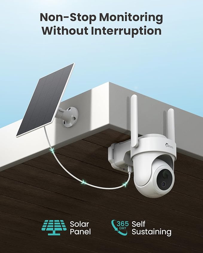 4K Security Cameras Wireless Outdoor No Subscription, 360° PTZ Home Security Cameras System, 64G Local Storage Home Hub, Human/Vehicle/Pet Recognition AI, Color Night Vision, 2 Cam-Kit