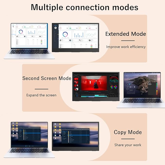 Portable Monitor Touchscreen, 15.6''Laptop Screen Extender, FHD IPS Touch Screen, Travel Monitor with Kickstand & Speaker, HDMI USB C External Monitors for Laptop Phone Computer Xbox Switch