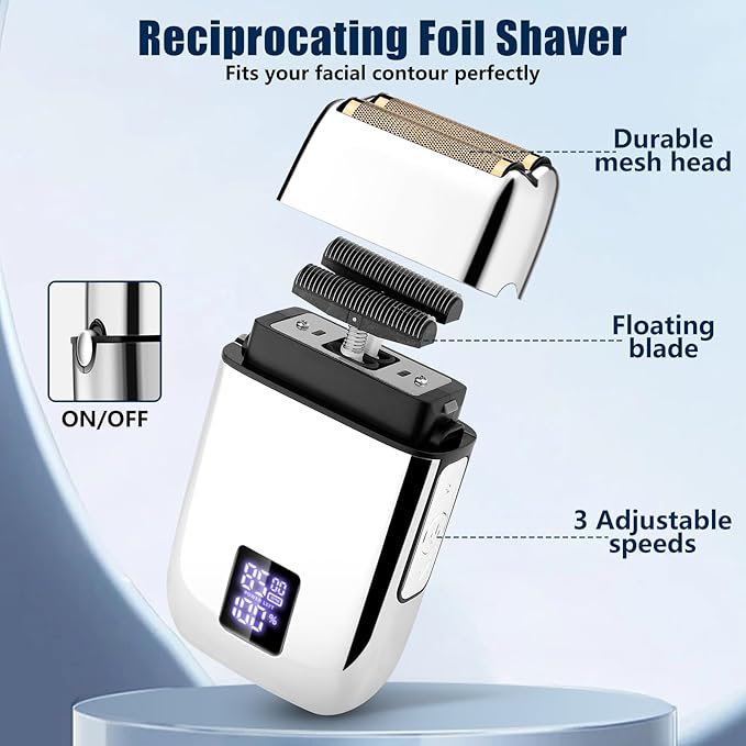 SUNNOW Professional Hair Clippers and Trimmer Set, Beard Trimmer & Foil Shaver & Nose Trimmer Kit for Men, Cordless Mens Clippers and Grooming Kit for Hair Cutting, Beard Styling, Home, Barber
