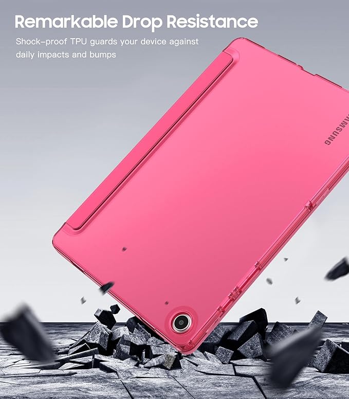 TiMOVO Case for Samsung Galaxy Tab A9+/A9 Plus 11" 2023, Slim Soft TPU Translucent Frosted Back Protective Cover for Galaxy Tab A9+ Tablet SM-X210/X216/X218, Auto Wake/Sleep, Bright Pink
