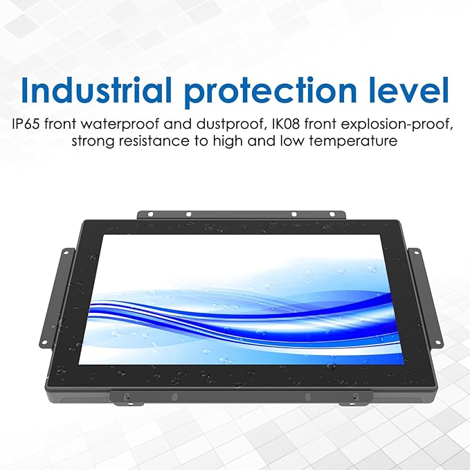 13.3 Inch 1000 Nits High Brightness 10 Points Open Frame Touch Display, Industrial PCAP Touchscreen Monitor, VGA+HDMI+DVI Port - 16:9-1920 x1080