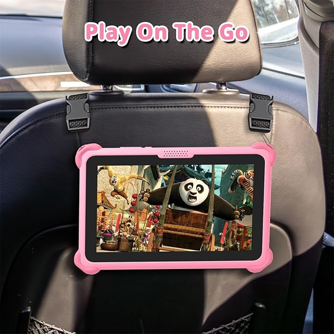 okulaku Kids Tablet, 7 inch Tablets for Kids 3-12, Toddler Tablet with Stand Case, 32GB Child Learning Computer Tablets with WiFi for Boys Girls, IPS Screen, Parental Control, GMS, YouTube (Pink)