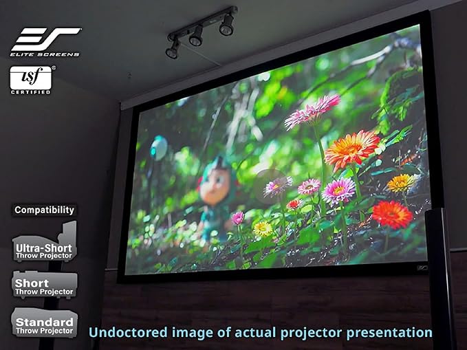 Elite Screens Sable Frame 2, 110-Inch Fixed Frame Projector Screen, 16:9 8K/4K Ultra HD & Active 3D Ready, ISF-Certified Material, Ideal for Home Theater, Office, and Indoor Presentations, ER110WH2