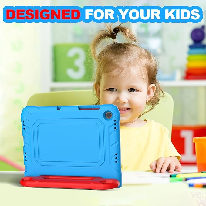 YIHE Kids Case for Samsung Galaxy Tab A11 Plus 2025 & A9 Plus 2023 11 Inch, Shockproof Handle Stand Cover with Built-in Screen Protector, Blue&Red