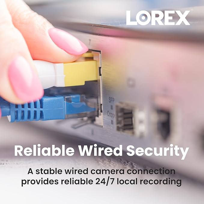 Lorex 4K+ 16 Channel (8 Wired + 8 Fusion Wi-Fi) 2TB NVR System | 3 White 4K Dome Cameras (No Cables) | Smart Security Lighting | Person & Vehicle Detection | Color Night Vision | IP67 Weatherproof