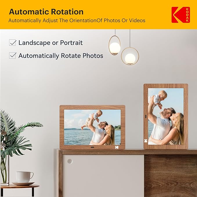 KODAK 8 Inch Digital Picture Frame with Remote Control,1280 * 800 IPS HD Screen Digital Photo Frame, Auto-Rotate,Easy Operated Programmable Auto On/Off, NO WiFi