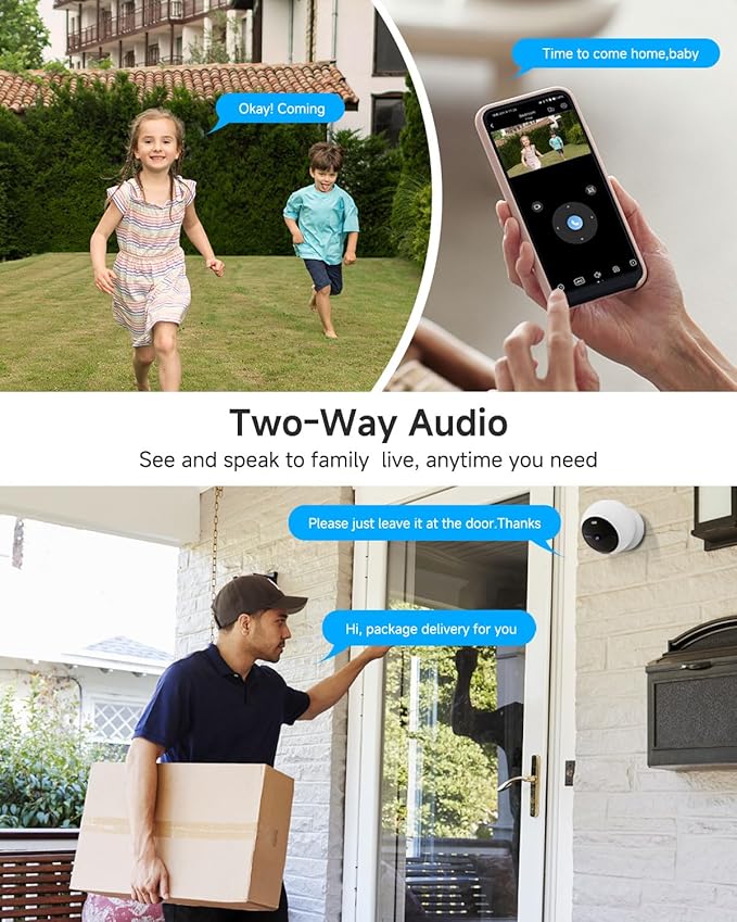 Noorio B200 Security Camera Wireless Outdoor Magnetic, 1080p Cameras for Home Security, Battery 1Min Install AI Motion Detection WiFi Indoor Camera, Color Night Vision, 2-Way Talk, Work with Alexa