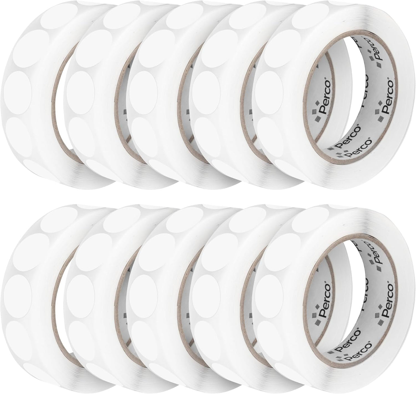 Perco Clear 1-Inch Perforated Circle Dot Sticker Labels â 10 Rolls, 10,000 Round Stickers â with Permanent Adhesive for Inventory Management, Color Coding, Garage Sales, CraftsâMade in USA