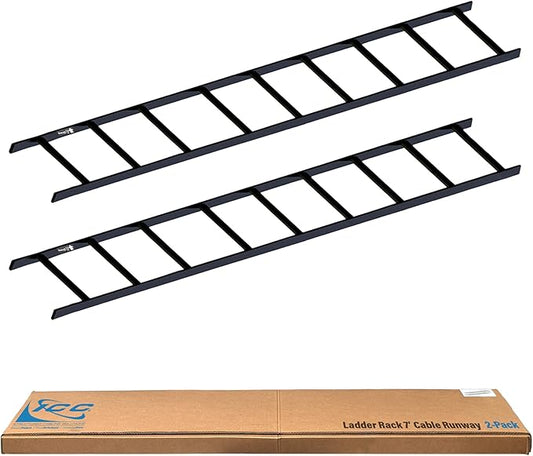 ICC Cable Runway Rack 7' Straight Section, 16-Gauge Steel, Made in USA, 2-Pack