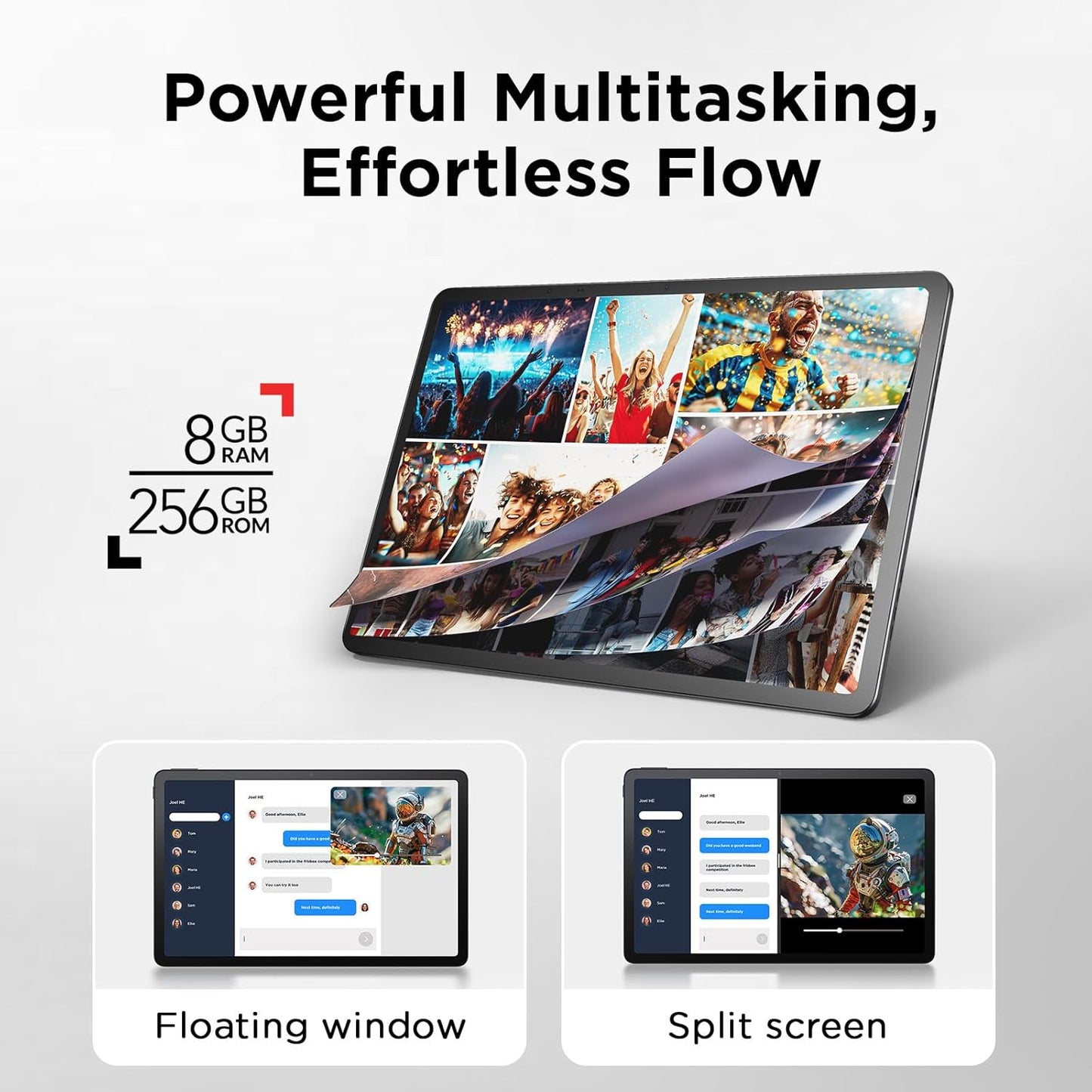 TCL NXTPAPER 14 Android Tablet, 14.3" Paper-Like Display Drawing Pad & Digital Notebook with 4096-Level Stylus & Flip Case, 8+8GB RAM, 256GB Storage, 10000mAh Battery, Multi-Window, Gray