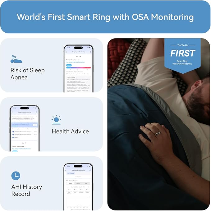 RingConn Gen 2, World’s First Smart Ring with Sleep Apnea Monitoring, No APP Subscription, 12-Day Battery Life, Stress/Heart Rate/Women's Health Tracker, Android & iOS Compatible (Silver, Size 9)