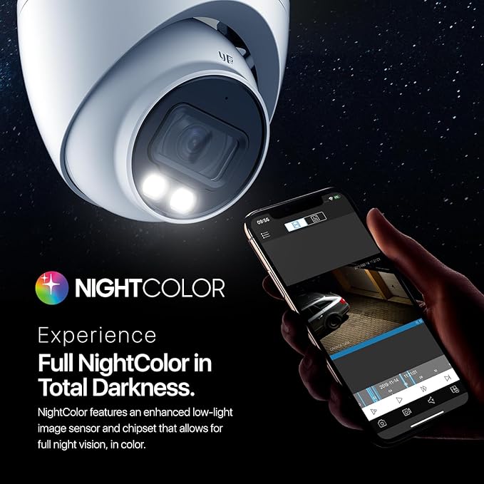 Amcrest Night Color Turret Analog Camera w/ 131ft Full Color Nightvision, Security Camera Outdoor for CCTV DVR, Built-in Microphone, 127° FOV, 2MP@30fps AMC-NC-1080TC28-W-V3