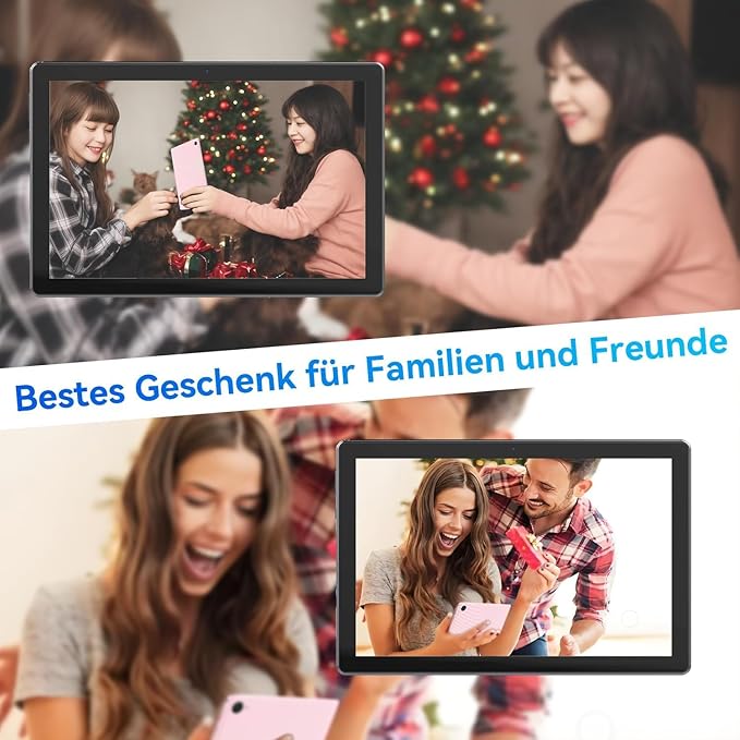 Tablet 10 Inch, Android 14 Tablet PC, 8GB RAM+64GB ROM (1TB TF), Octa-Core 2.0 GHz, WiFi 6, Bluetooth 5.0, Widevine L1, 5MP+8MP, 5000mAh,Type-C, Black