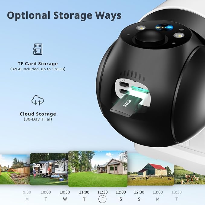 YOTON 4G LTE Solar Outdoor Security Camera Wireless, No WiFi Home Security Camera with 2K Color Night Vision, PIR Motion Detection, 2-Way Audio, IP65, Includes 32GB TF & Built-in SIM Card, US Only