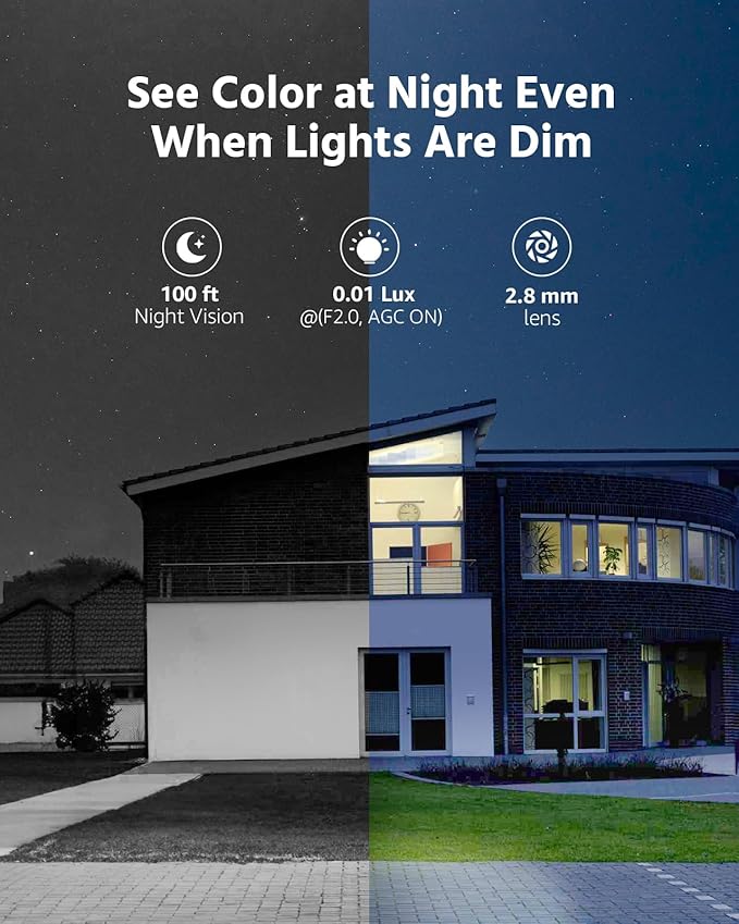 ANNKE H500 8CH 4pcs 3K 5MP Camera PoE Security System, H.265+ NVR with 2TB Hard Drive, Outdoor Bullet IP Cam, Color Night Vision, Built-in Mic&SD Card Slot, Smart Motion Detection, Works with Alexa
