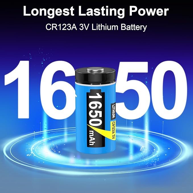 Artman CR123A 3V Lithium Battery, (20 Pack) 1650mAh 123A Lithium Batteries, CR123 CR17345 Battery for Home Security Devices, Flashlight - 10 Years Shelf Life, Non-Rechargeable