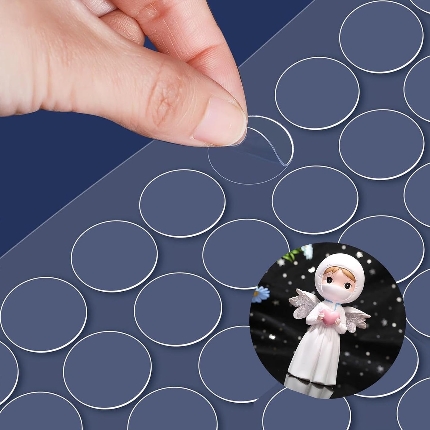 Adhesive Stick dots Two-Sided Sided Mounting Putty Stick Tack for Wall Hanging Crafts Balloons Festival Party Decorations,Clean Removable(0.78"*0.78"-1000)