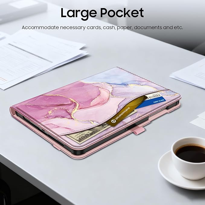 Fintie Case for Samsung Galaxy Tab A9 Plus/A9+ 5G 11 Inch 2023 Model (SM-X210/X216/X218), Multi-Angle Viewing Smart Stand Back Cover with Pocket Auto Wake/Sleep, Dreamy Marble