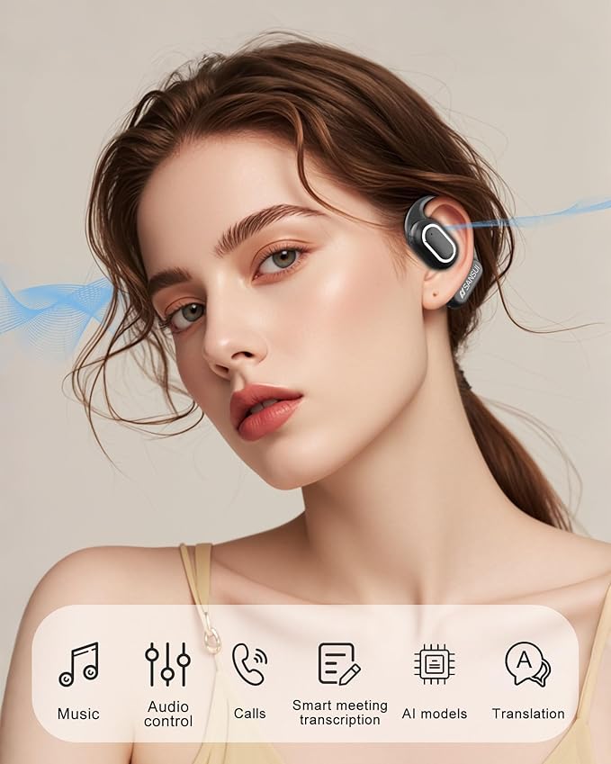 SANSUI AI Translation Earbuds Real Time,6-in-1 Bluetooth 6.0 Language Translator Earbuds,Audifonos Traductores Inglés Español,Translating Device,Translate Ear Buds with Charging Cradle(Matte Black)