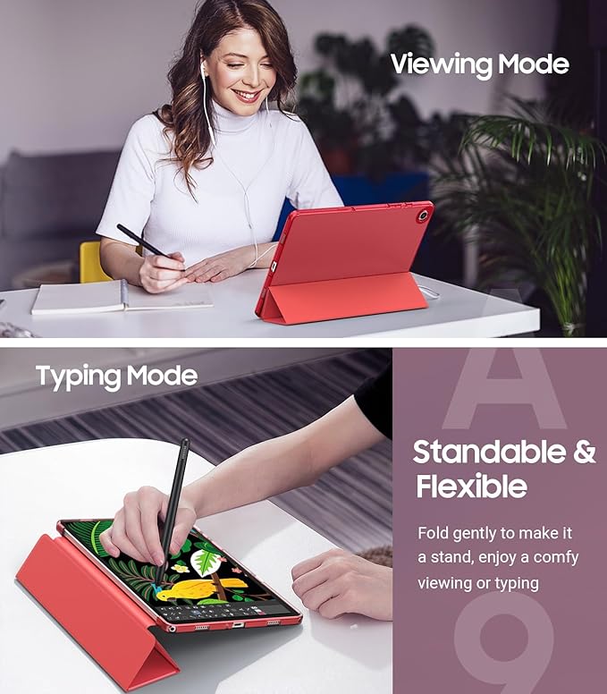 TiMOVO Case for Samsung Galaxy Tab A9+/A9 Plus 11" 2023, Slim Soft TPU Translucent Frosted Back Protective Cover for Galaxy Tab A9+ Tablet SM-X210/X216/X218, Auto Wake/Sleep, Wine Red