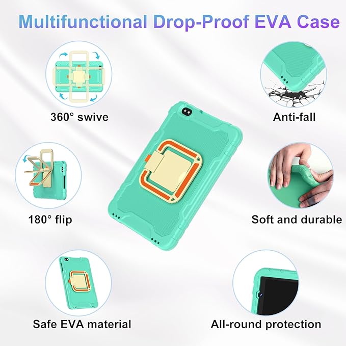 2025 Tablet 10 inch Android 15 Tablets 30GB RAM 128GB ROM 1TB Expand, 8000mAh Octa-Core Tablet with Drop-proof Case, Gemini AI, HD IPS Display, GPS, 5G WIFI, Split-screen, Widevine L1 -Metal Green