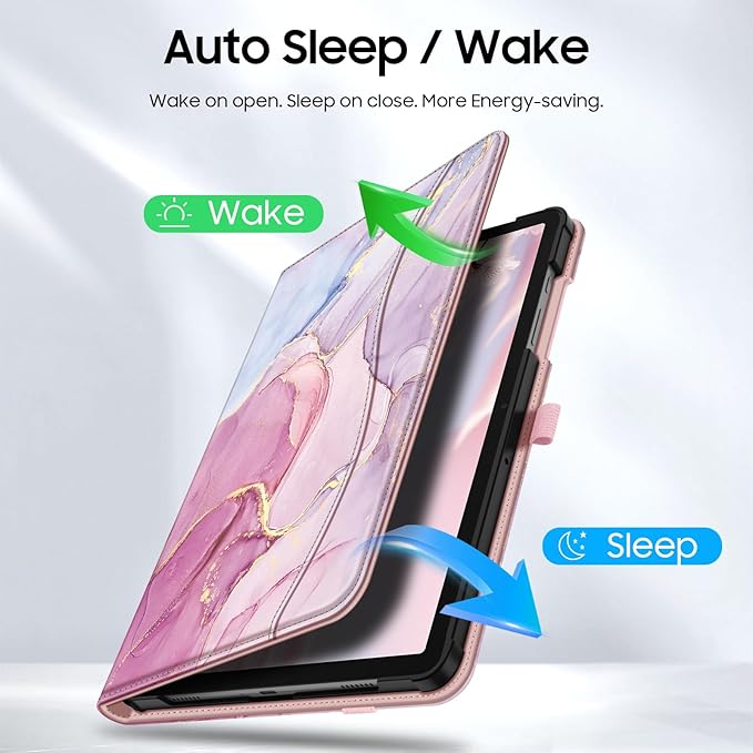 Fintie Case for Samsung Galaxy Tab A9 Plus/A9+ 5G 11 Inch 2023 Model (SM-X210/X216/X218), Multi-Angle Viewing Smart Stand Back Cover with Pocket Auto Wake/Sleep, Dreamy Marble