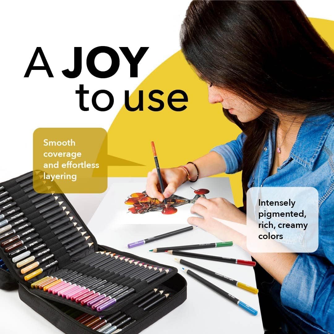 Castle Art Supplies 120 Colored Pencils with Zipper | Quality Soft Coloured Leads for Adult Artists, Professionals and Colorists | In Zipper Pouch