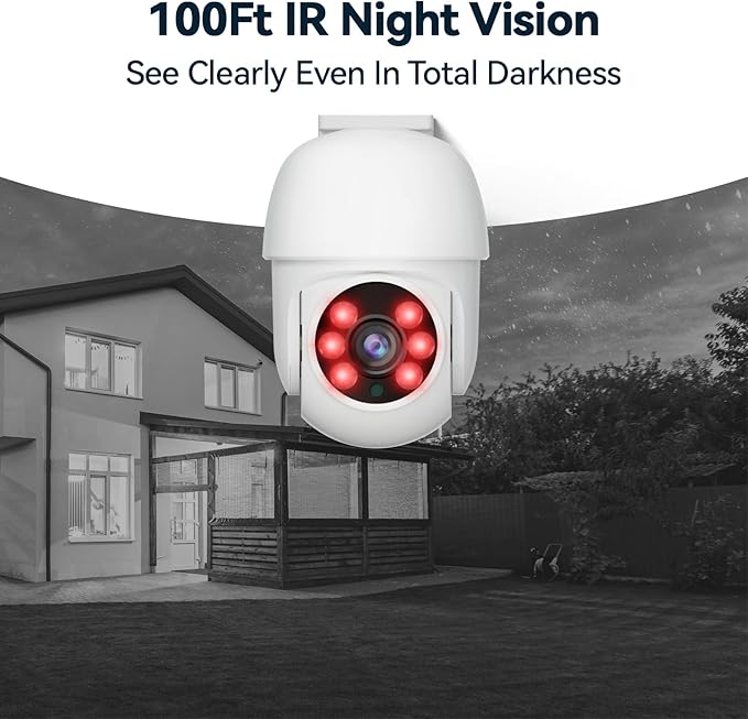 Wired Security Camera System Outdoor, 4pcs Pan/Tilt CCTV Cameras and 4CH 5MP Lite AHD TVI DVR (500GB HDD), 360° View Surveillance DVR Kit, Motion Detection, 24/7 Recording, Remote Access