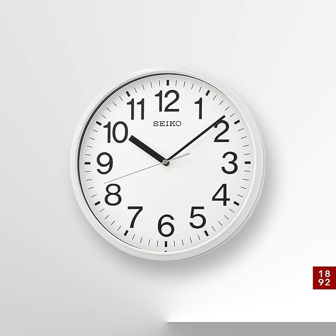 Seiko QXA756WLH Office Wall Clock, White, 12 Inch
