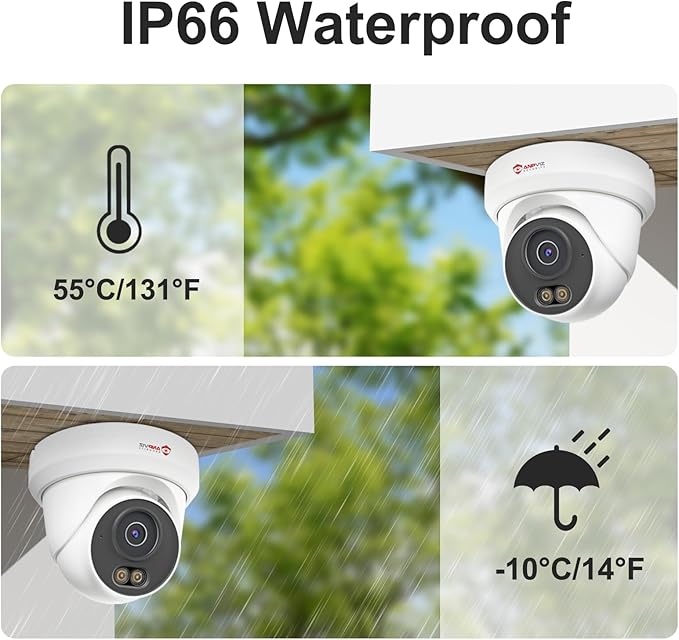 Anpviz 12MP 16CH NVR PoE Security Camera System with AI Human Vehicle Detection, 16x 6MP Wired IP Turret Cameras Outdoor, Built in Mic, 16CH 12MP PoE NVR with 4TB HDD, CCTV for Business Home, NDAA