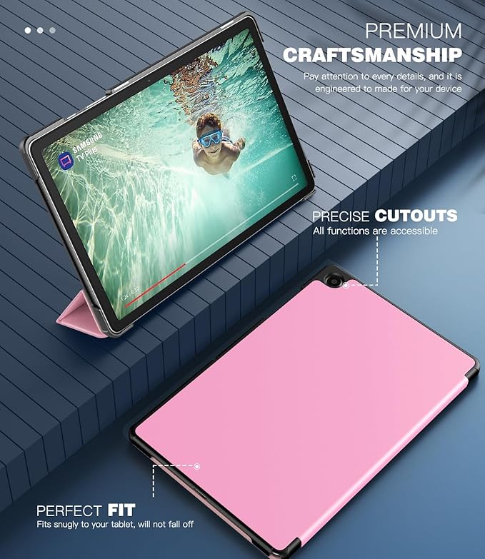 TiMOVO Case for Samsung Galaxy Tab A9+/A9 Plus 11 Inch 2023, Slim Lightweight Stand Hard Back Shell Protective Cover for Galaxy Tab A9+ Tablet SM-X210/X216/X218, Auto Wake/Sleep, Flowers Pink