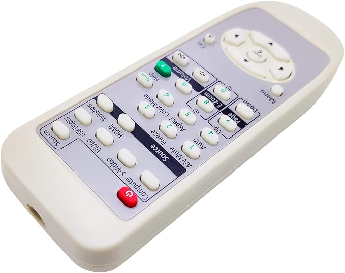 1491616 Projector Remote Control for Epson EX31, EX3200, EX51, EX5200, EX71, EX7200, EB-W6, EP700, EX70, PowerLite 826W+/ 84+/ 85+/ 92/93/ 935W/ 95/ 96W/ S7/ S9/ W7/ X9/ W6/ Home Cinema 700