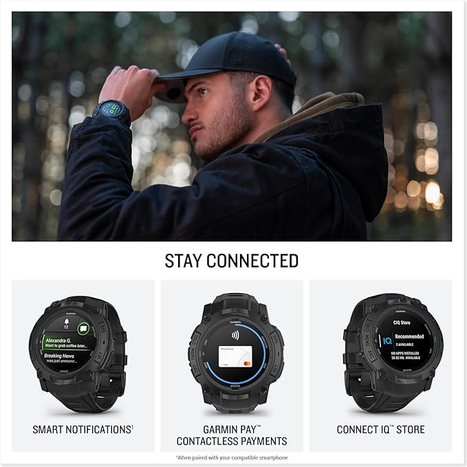 Garmin Instinct® 3 Tactical Edition, 50mm, AMOLED Display, Rugged Outdoor GPS Smartwatch