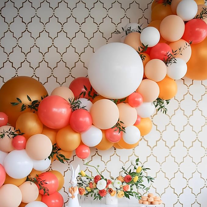 130pcs Orange Balloons Different Sizes 18" 12" 10" 5" Orange Matte Latex Balloons for Boys Girls Birthday Baby Shower Gender Reveal Wedding Gender Reveal Autumn Party Decorations