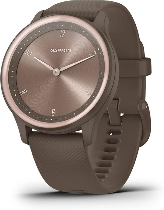 Garmin vivomove Sport, Hybrid Smartwatch, Health and Wellness Features, Touchscreen, Cocoa (Renewed)